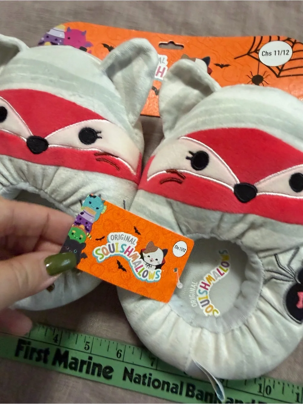 NWT Squishmallows Fifi the Fox Halloween Slippers Kids Size 11/12 Squishmallow